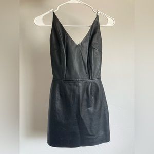 Hugo Buscati Dress Black Leather Bodycon Dress Little Black Dress Size 2